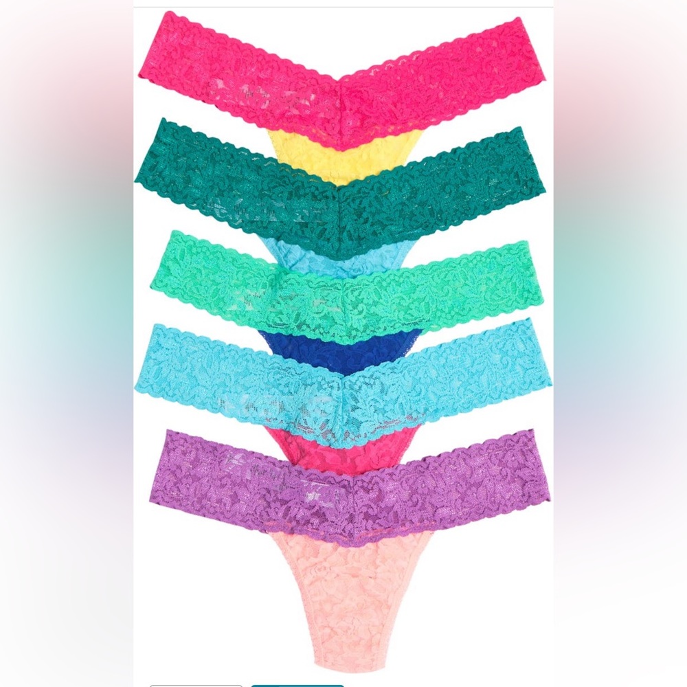 NWT 5 Pack Hanky Panky Signature Lace Low Rise Thong Panties Gift Set OSFM 018